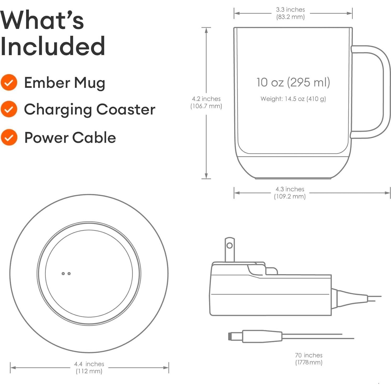 Taza Inteligente Ember 10 oz Control Temperatura + Espumador Zulay