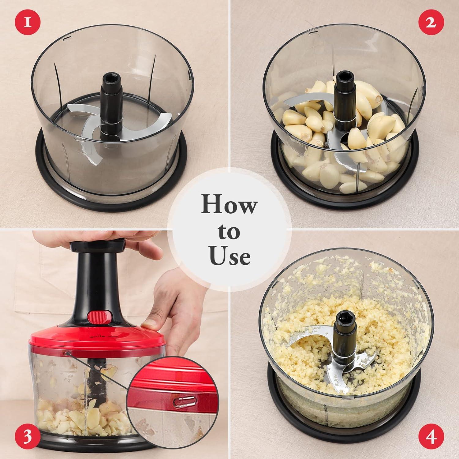 Picador de Verduras Manual Sonrisa Mamá 1.2L Rojo ABS