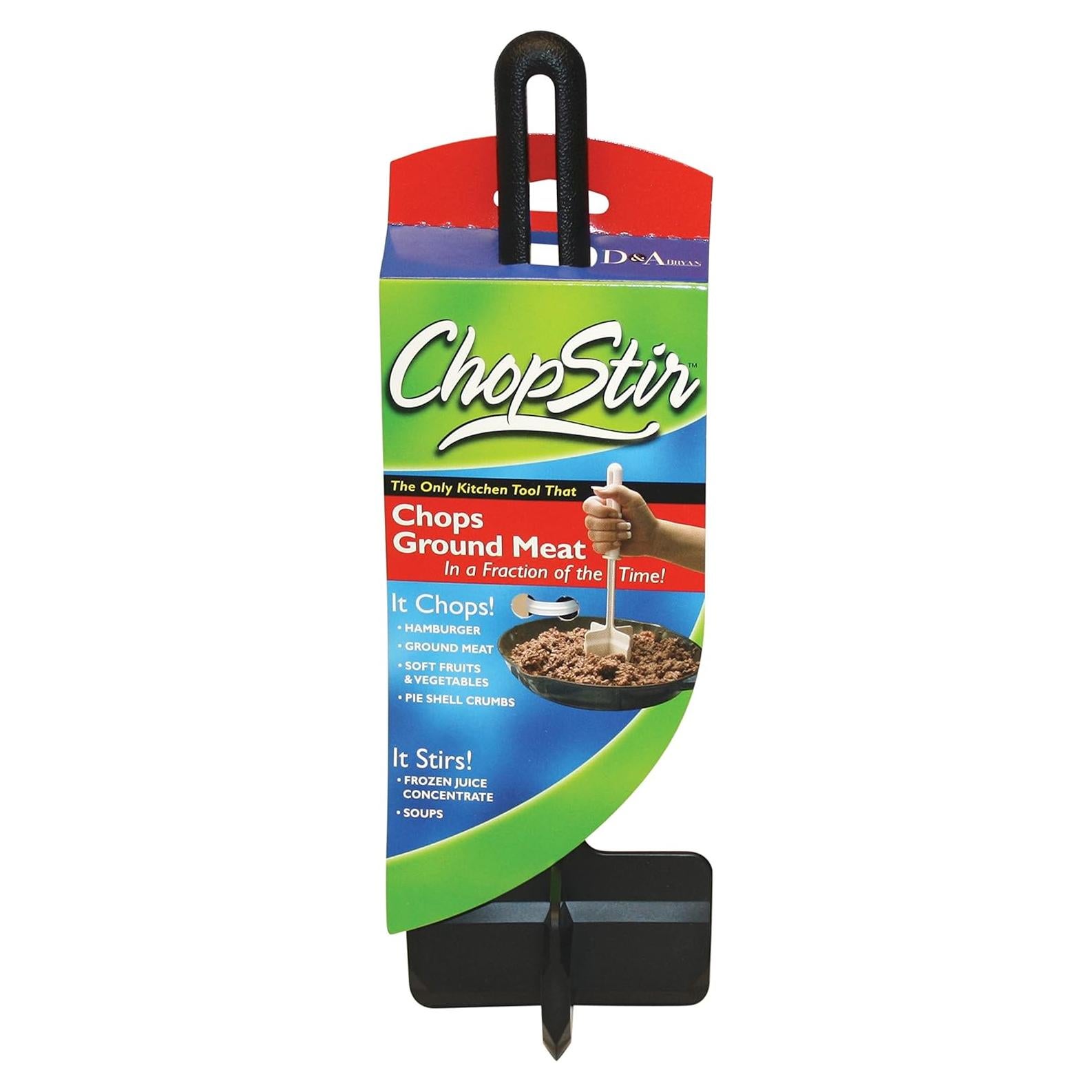 HIC Kitchen ChopStir Original Hamburger Ground Meat Vegetable Frozen Concentrate Egg Chopper, Heat-Resistant Nylon, Black