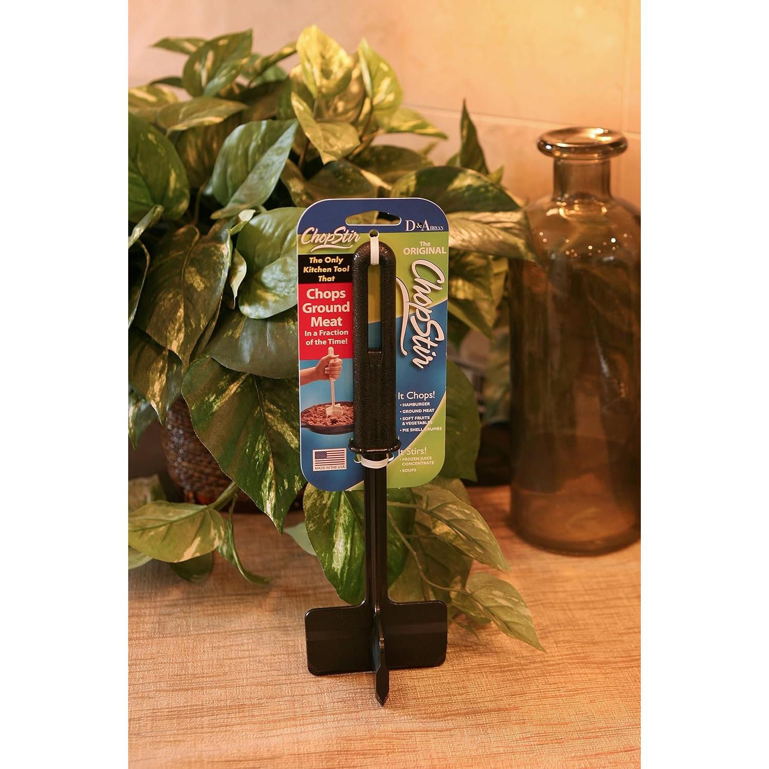 HIC Kitchen ChopStir Original Hamburger Ground Meat Vegetable Frozen Concentrate Egg Chopper, Heat-Resistant Nylon, Black