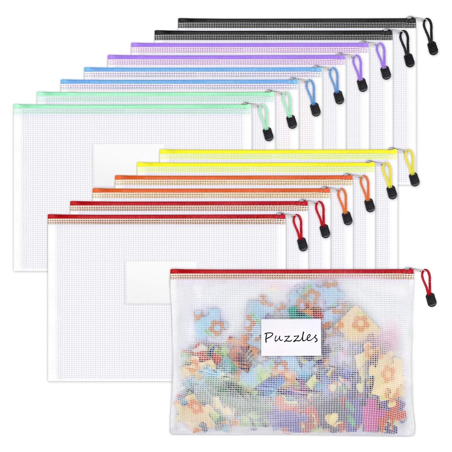 Bolsas de Cremallera de Malla Sooetz 14 Paquetes A4 Multicolor