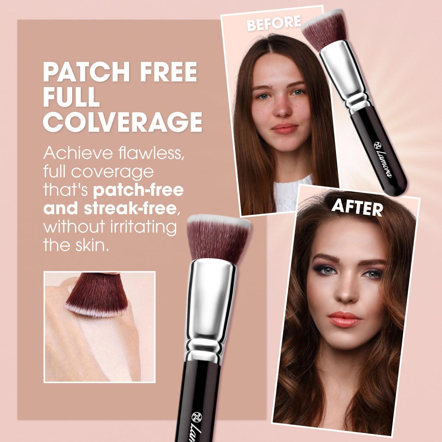 Brocha Kabuki de Fundación Lamora - Aplicación Plana 15cm