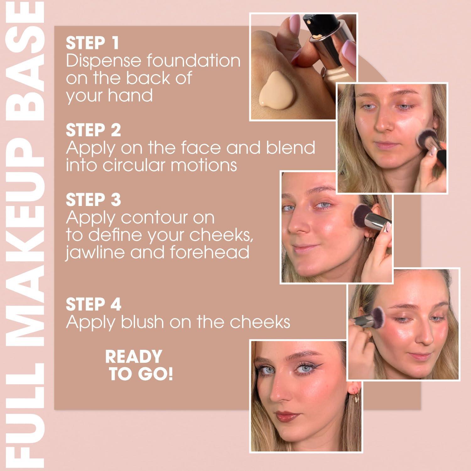 Brocha Kabuki de Fundación Lamora - Aplicación Plana 15cm