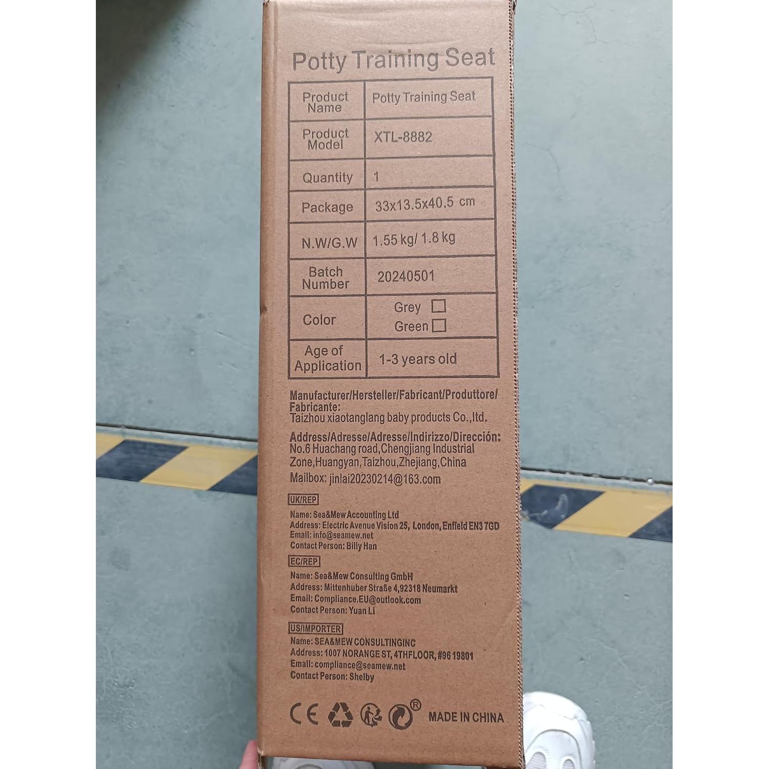 Asiento de Inodoro Entrenamiento COOSEYA 2 en 1 Gris Ovalado