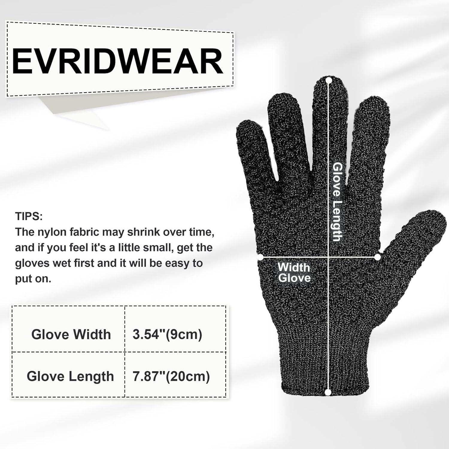 Guantes Exfoliantes Evridwear Doble Textura para Ducha - 1 Par