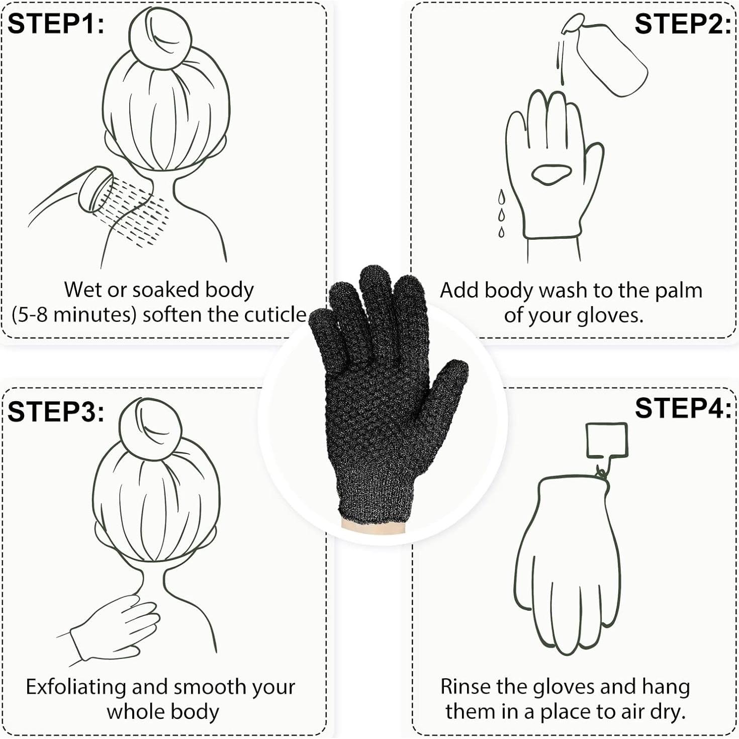 Guantes Exfoliantes Evridwear Doble Textura para Ducha - 1 Par