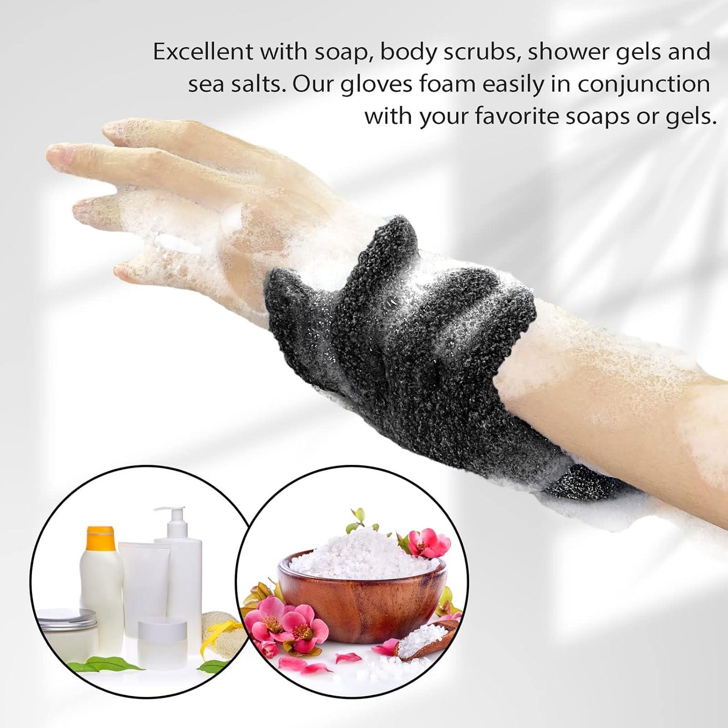 Guantes Exfoliantes Evridwear Doble Textura para Ducha - 1 Par