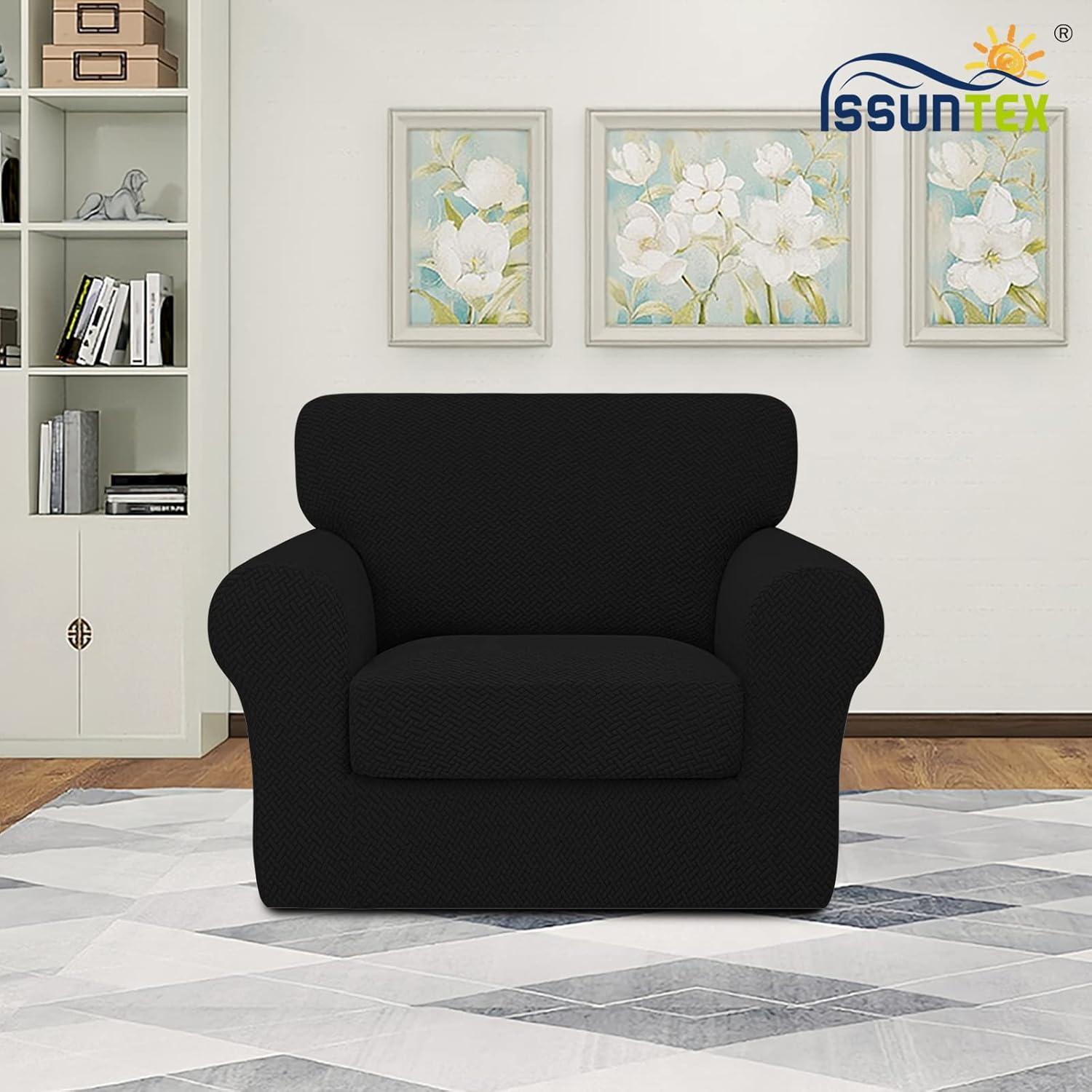 Funda de Sofá ISSUNTEX Negra Elástica para Silla y Cojín