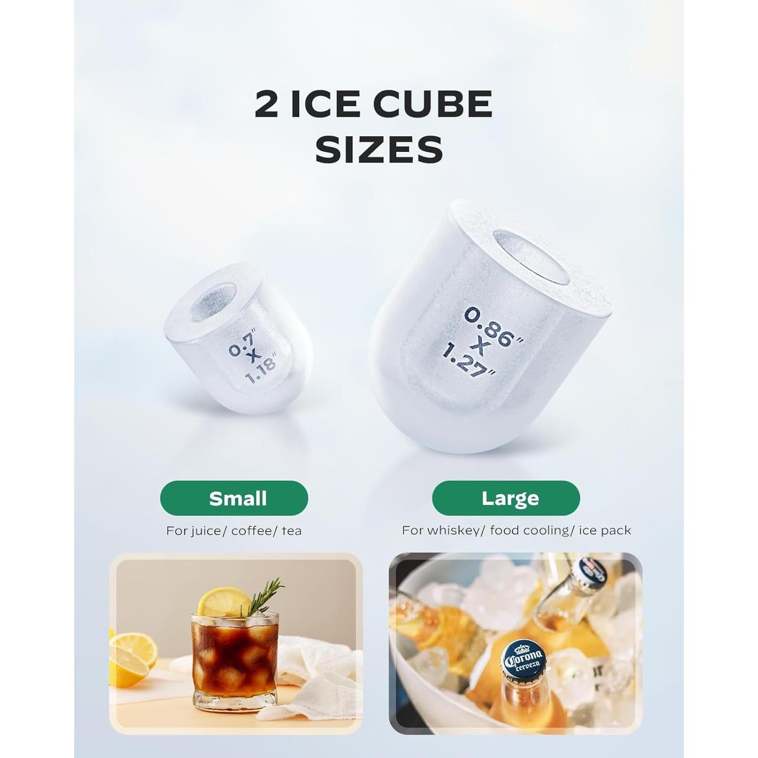 Máquina de Hielo Silonn SLIM25B - 9 Cubos en 6 Minutos