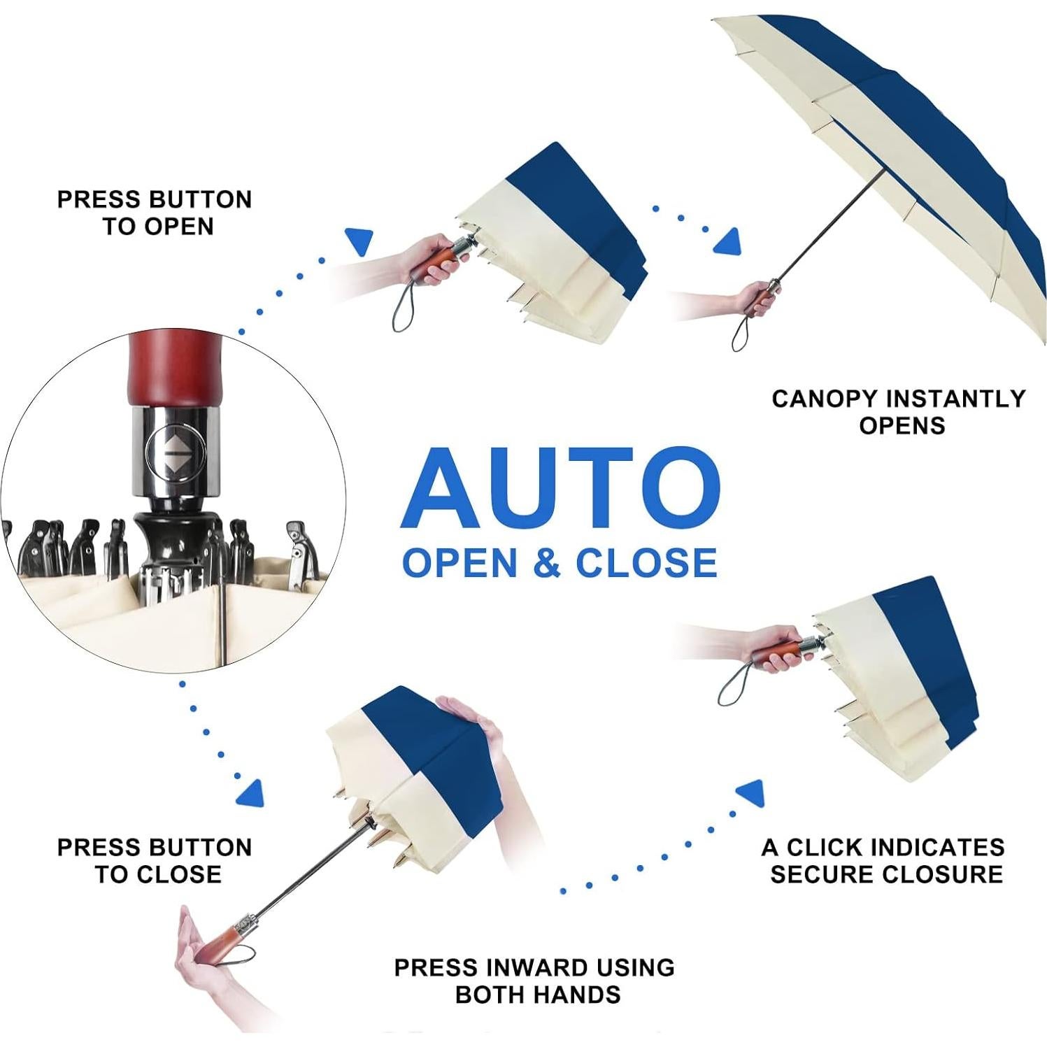 Paraguas de Golf Lejorain Compacto 137 cm Automático Resistente