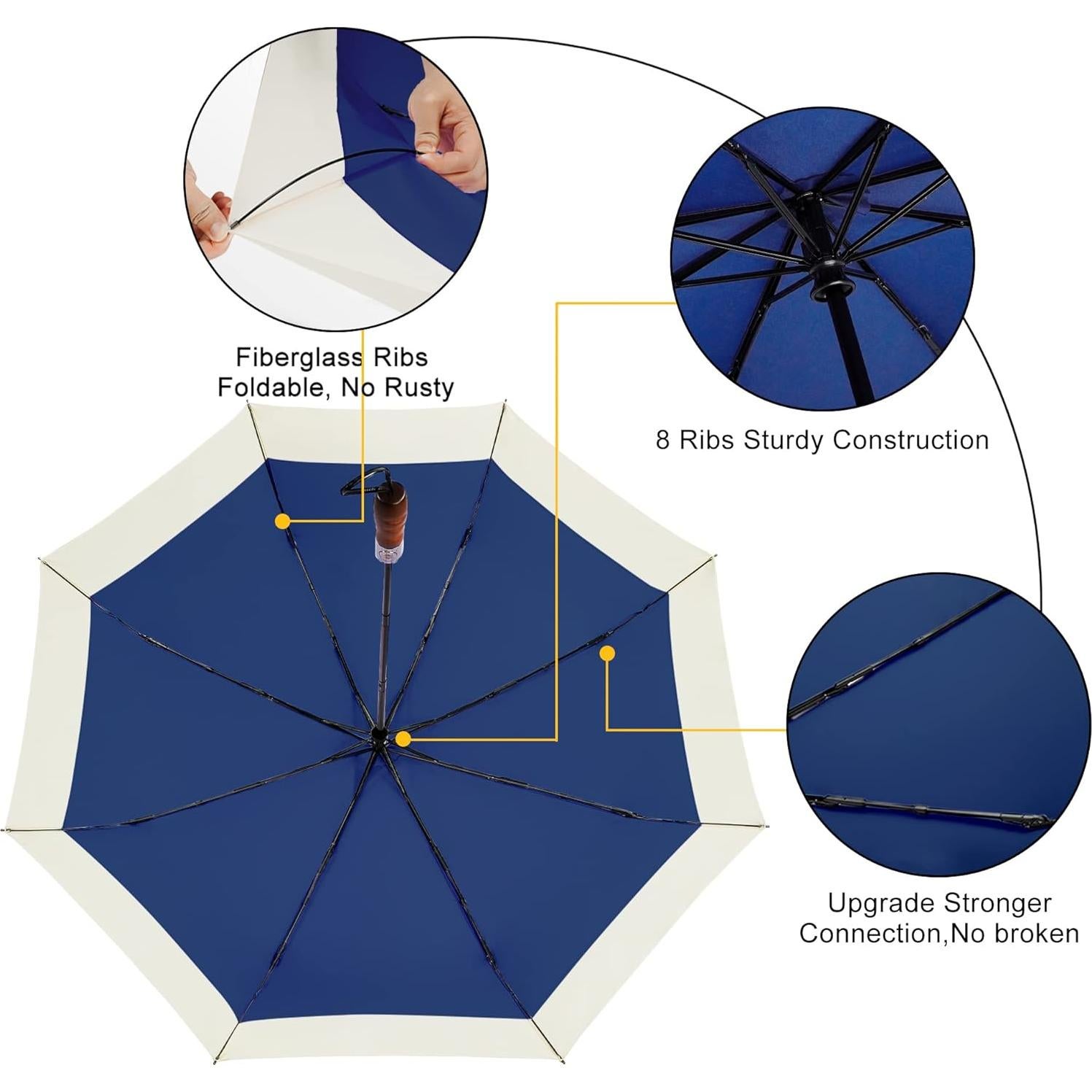 Paraguas de Golf Lejorain Compacto 137 cm Automático Resistente