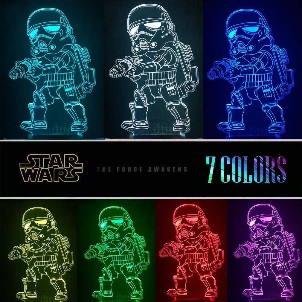 Lámpara 3D Star Wars Manco - Baby Yoda, Darth Vader, 16 Colores