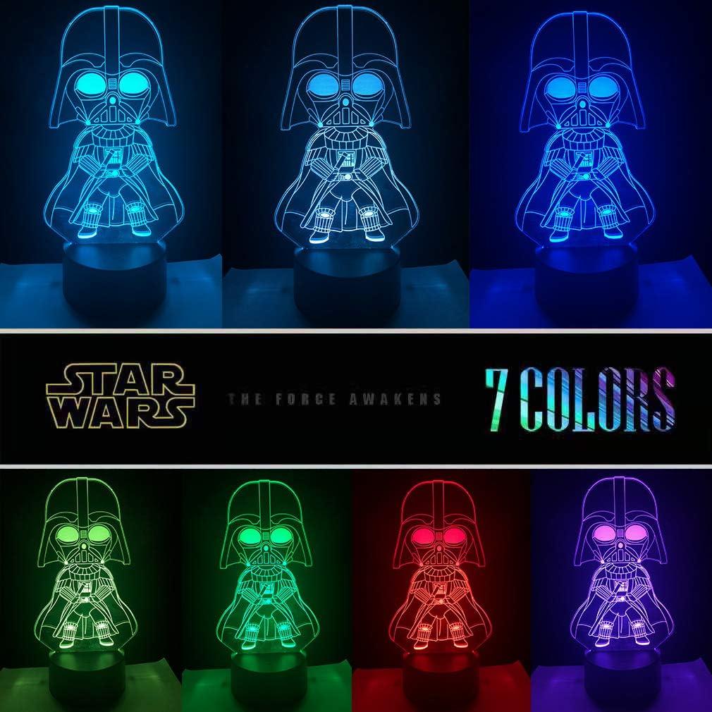Lámpara 3D Star Wars Manco - Baby Yoda, Darth Vader, 16 Colores