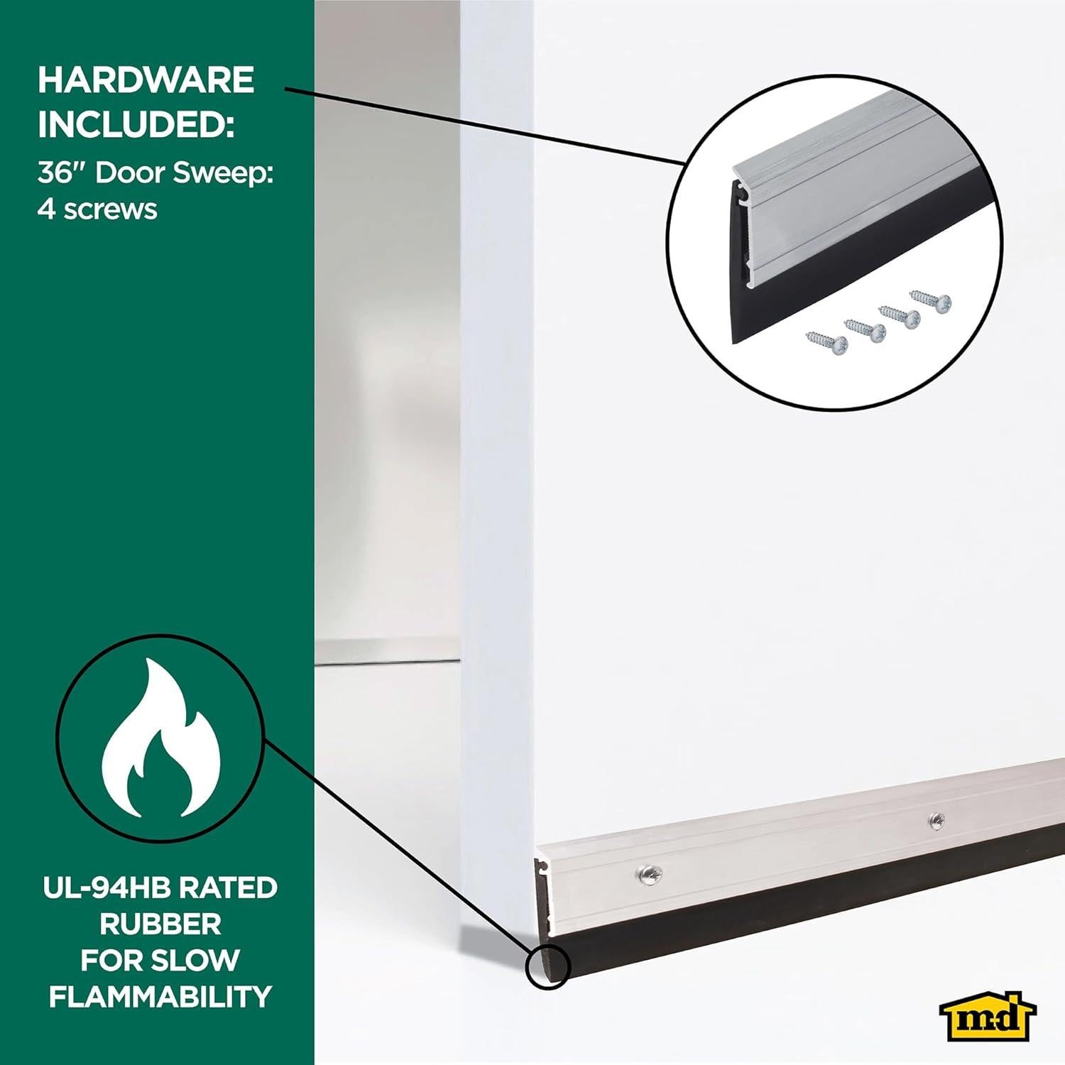 Barrera de Puerta M-D 68247 Aluminio 91.44 cm Plata