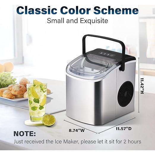 Máquina de Hielo Simple Deluxe 9 Cubos en 6 Min, Plata