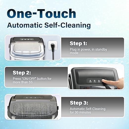 Máquina de Hielo Simple Deluxe 9 Cubos en 6 Min, Plata