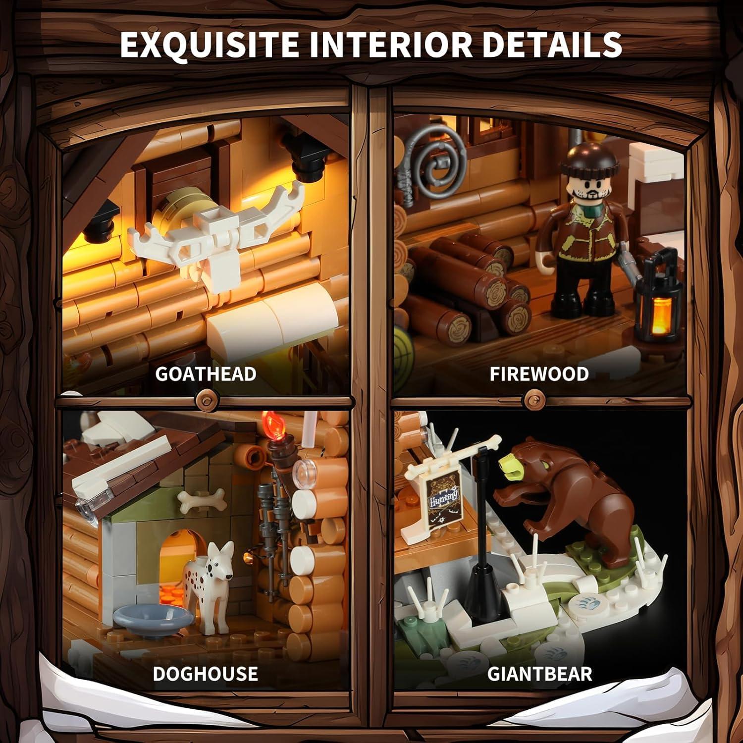 Set de Construcción Cabaña de Caza FUNWHOLE 2036 Piezas LED