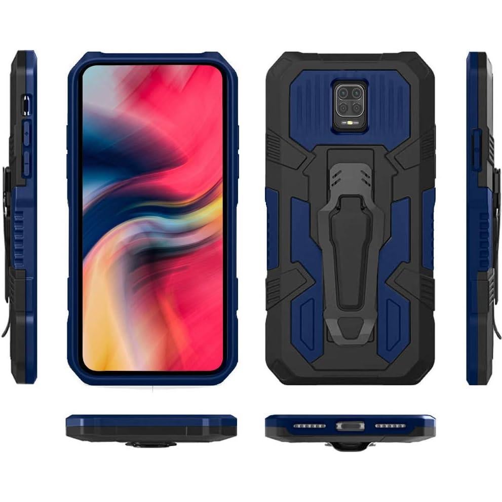 Funda Bumper Azul para Xiaomi Redmi Note 9S/9 Pro con Protector