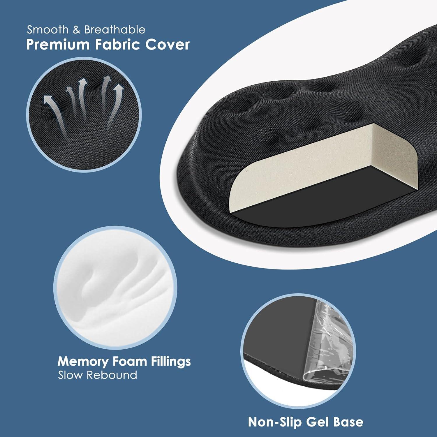 Reposamuñecas Ergonómico Vankey con Espuma Viscoelástica Negro