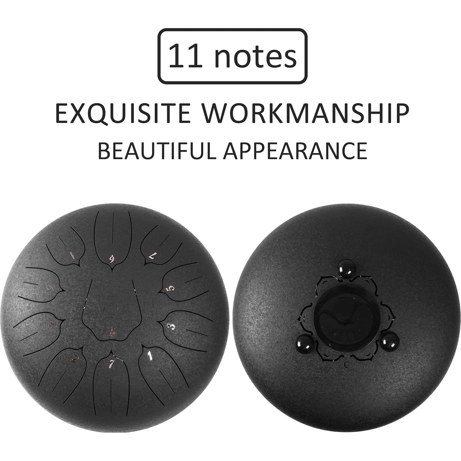 Tambor de Lengua de Acero 30 cm LOMUTY 11 Notas para Meditación