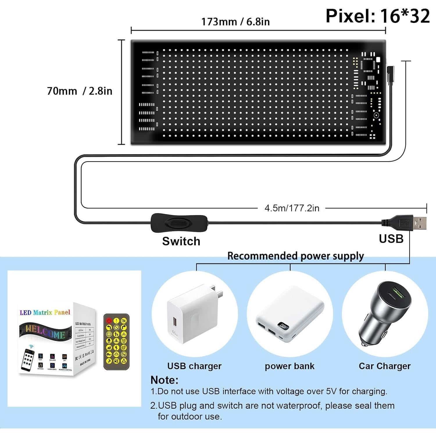 Panel LED Flexible RGB Gelrova 17.78x7.62cm Control APP