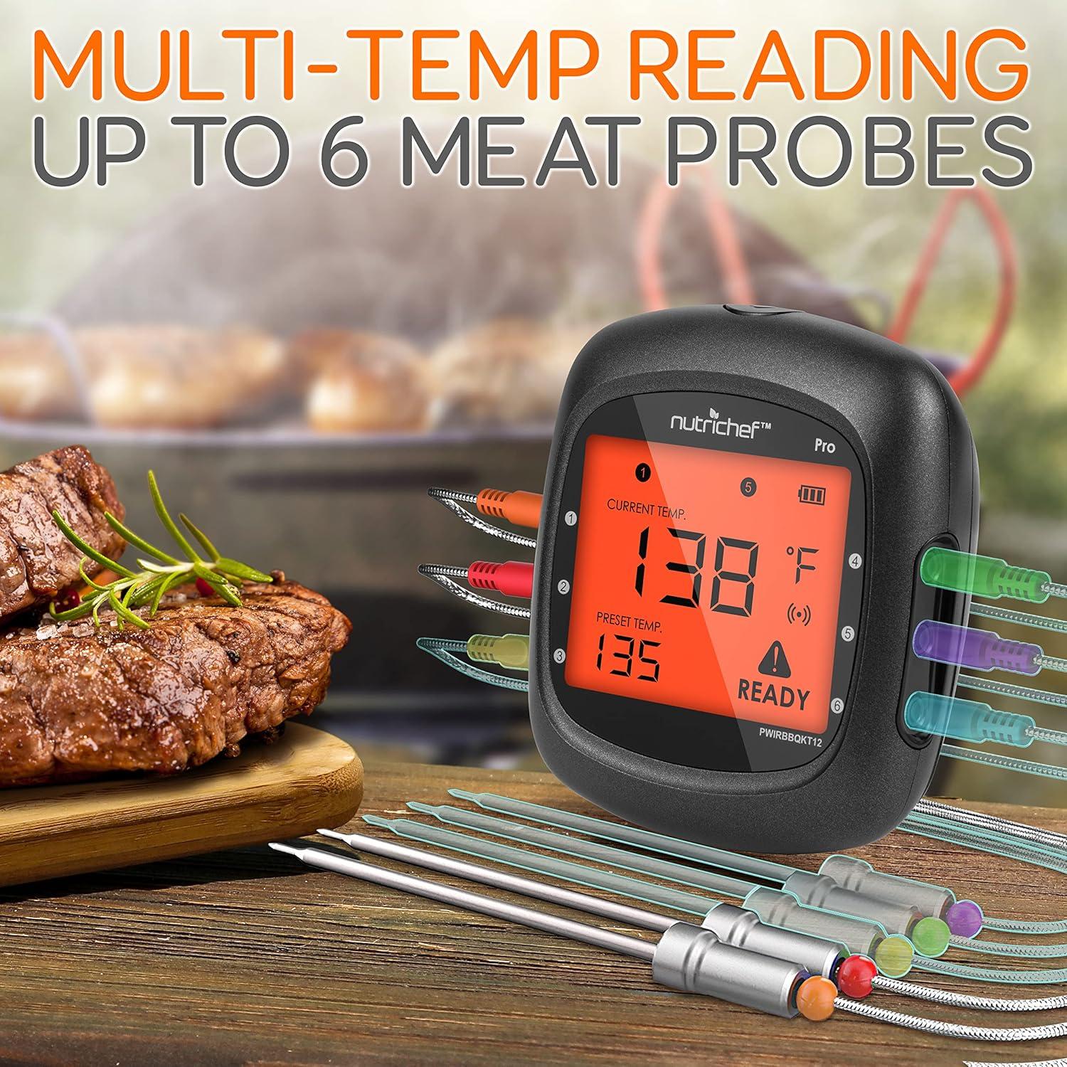 Termómetro BBQ Bluetooth NutriChef con 2 Probes y Funda