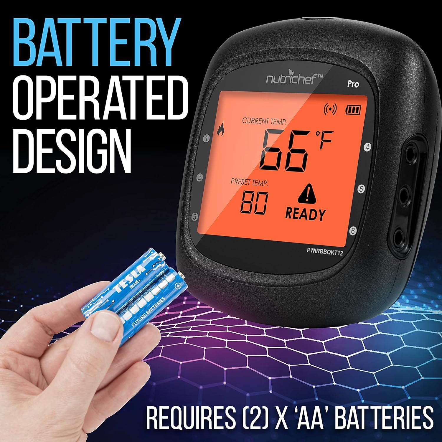 Termómetro BBQ Bluetooth NutriChef con 2 Probes y Funda