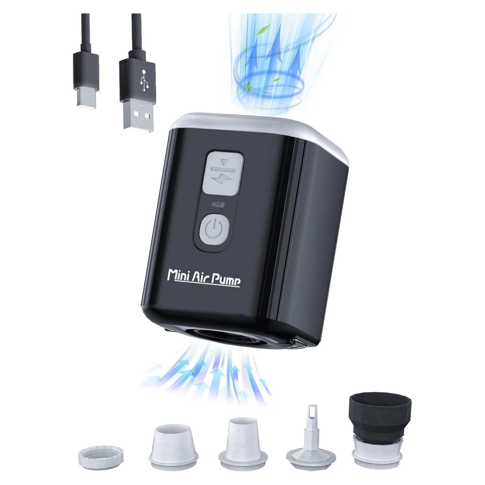 Bomba de Aire Portátil Puligoth 1600mAh con Luz Camping