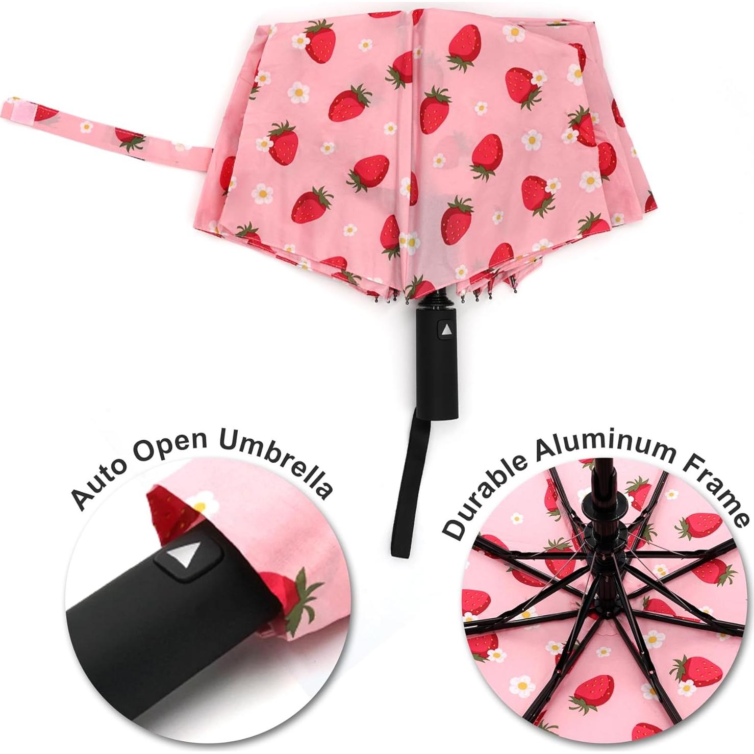 Paraguas Automático Nollia Compacto 31.75 cm Fresa