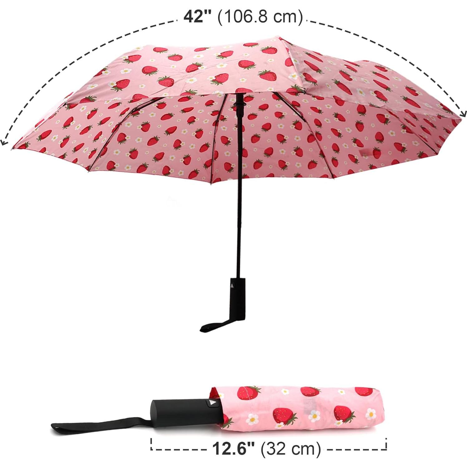 Paraguas Automático Nollia Compacto 31.75 cm Fresa