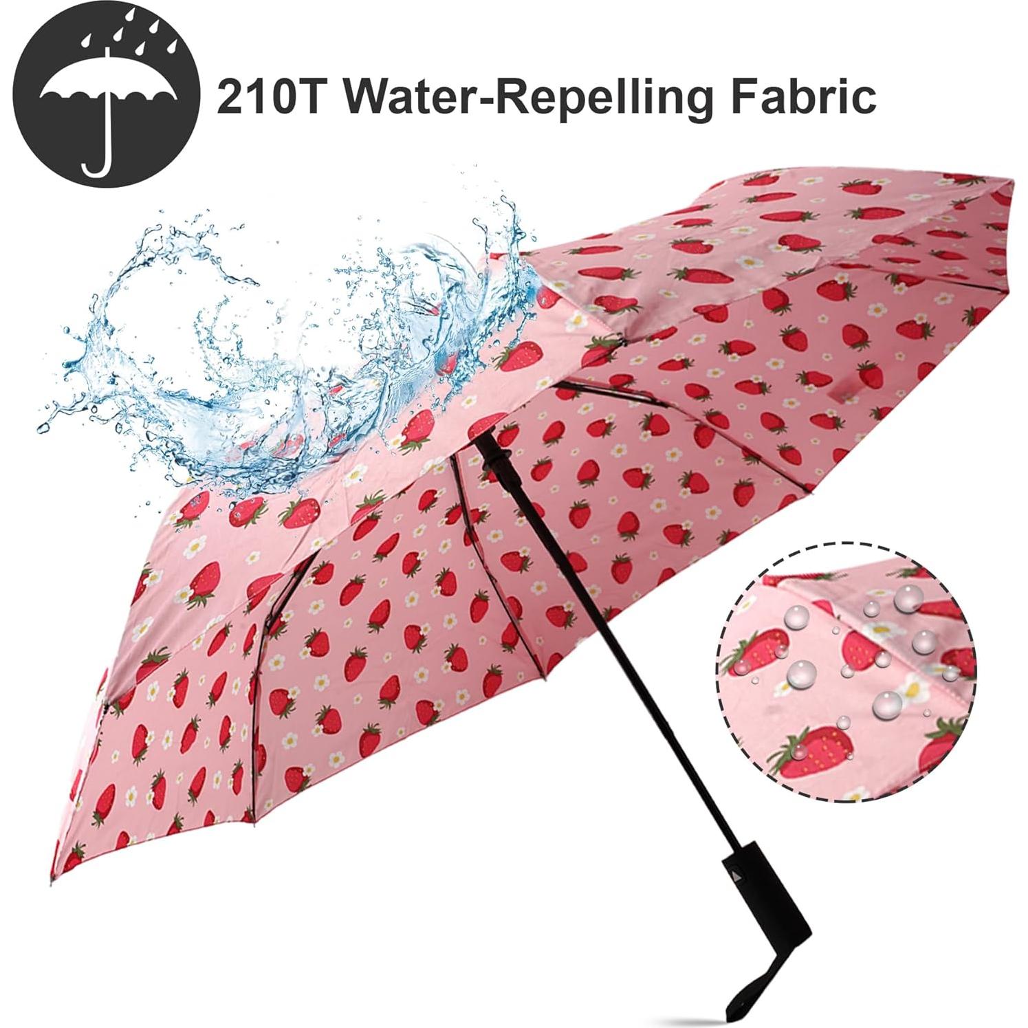 Paraguas Automático Nollia Compacto 31.75 cm Fresa