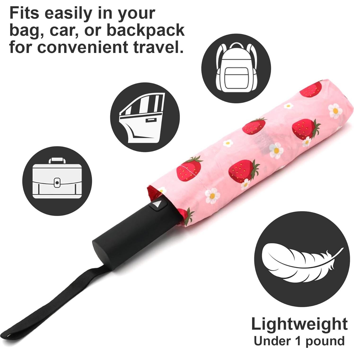 Paraguas Automático Nollia Compacto 31.75 cm Fresa