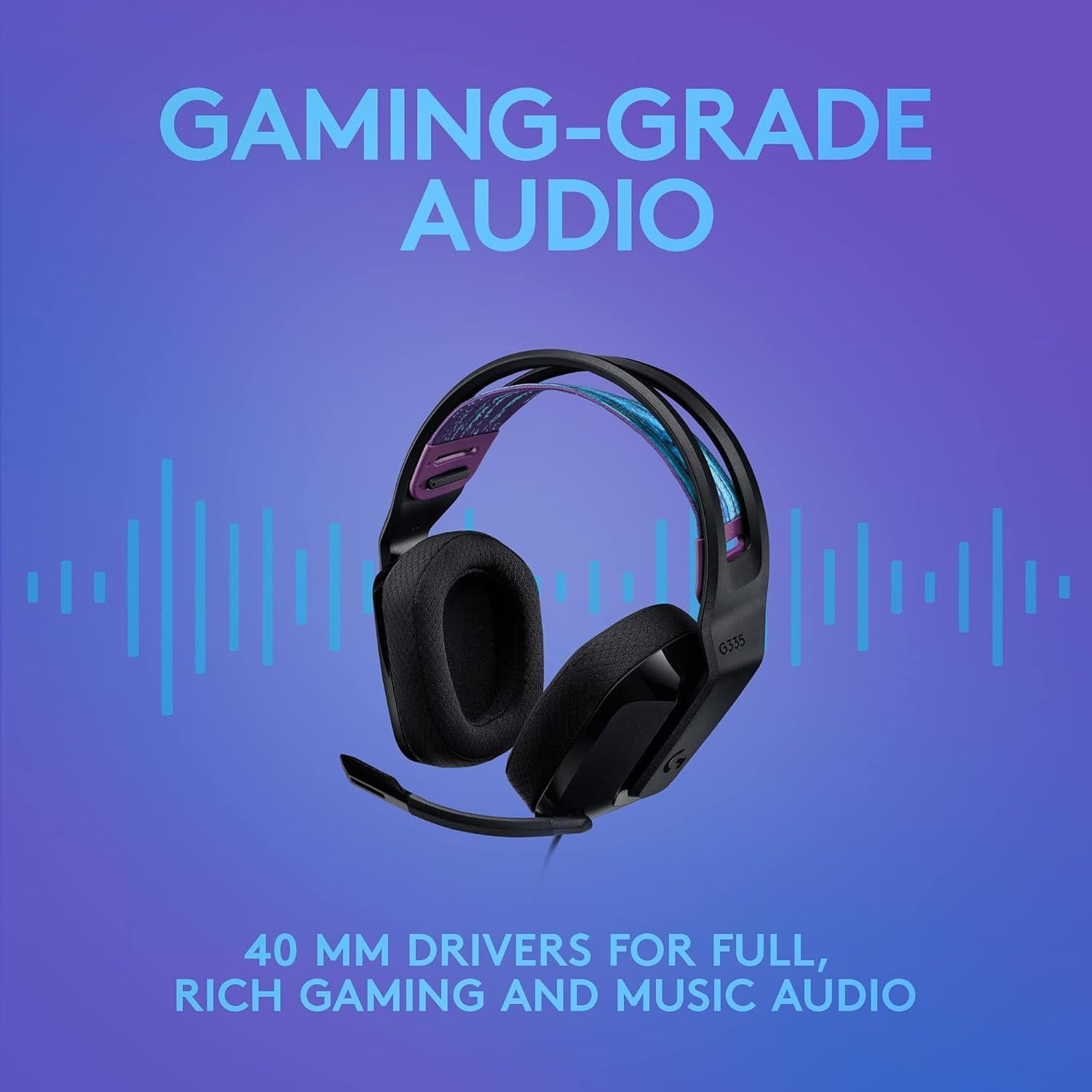 Auriculares Gaming Logitech G335 Con Cable 3.5mm Negro