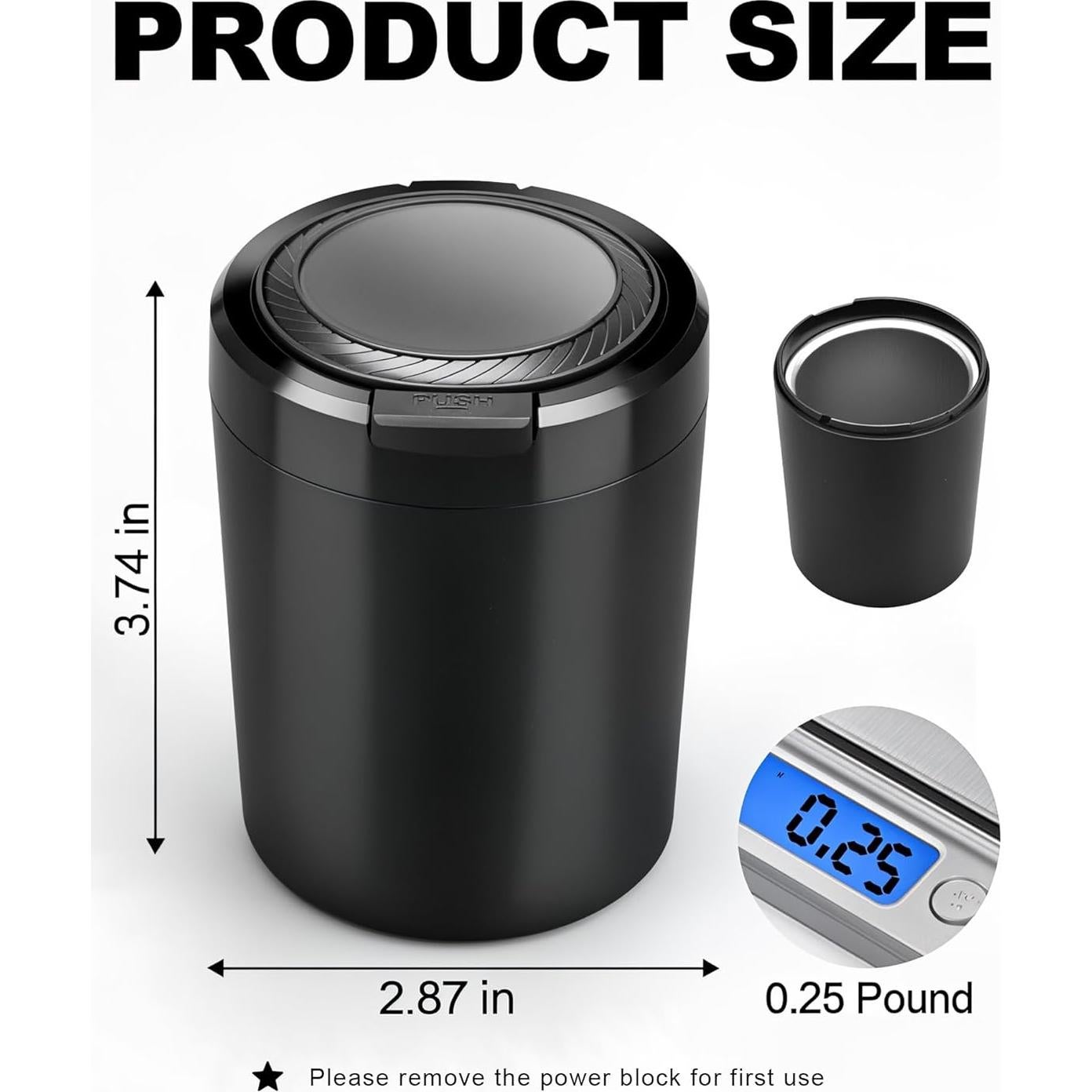 Cenicero de coche XIHUII con tapa y luz LED desmontable