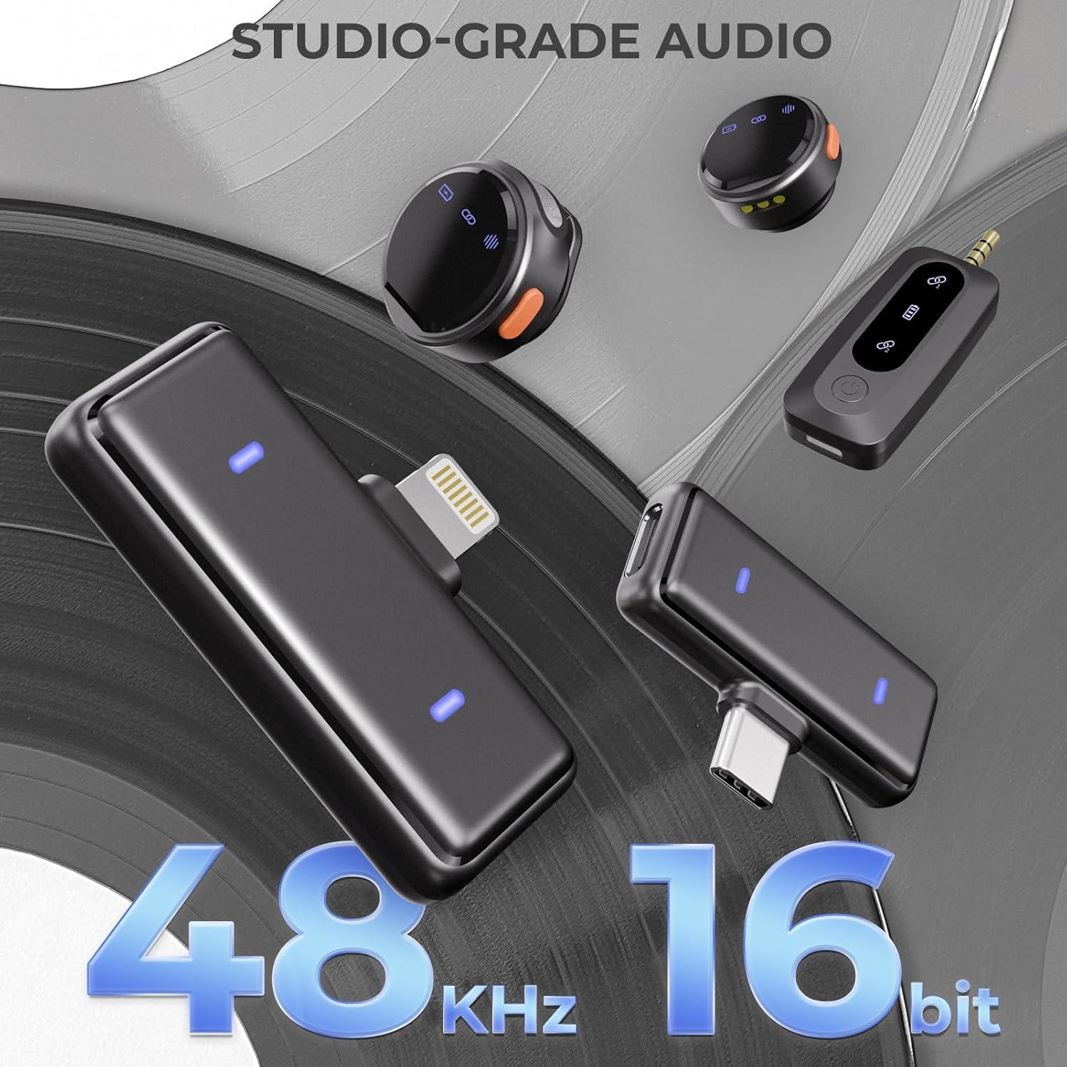 Micrófono Lavalier Inalámbrico Moman MP-BMC1M-BK para iPhone/Android