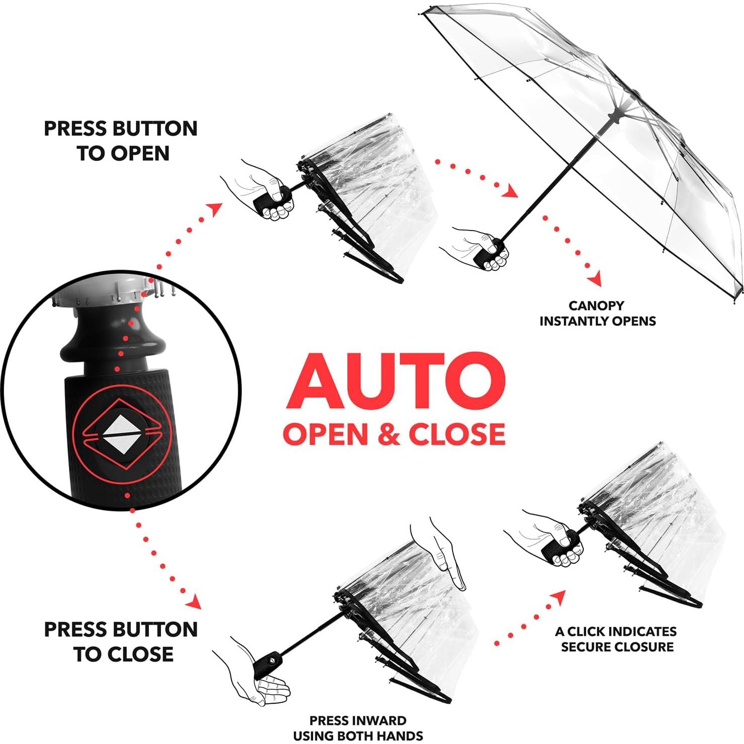 Paraguas de Viaje Repel Umbrella Compacto a Prueba de Viento