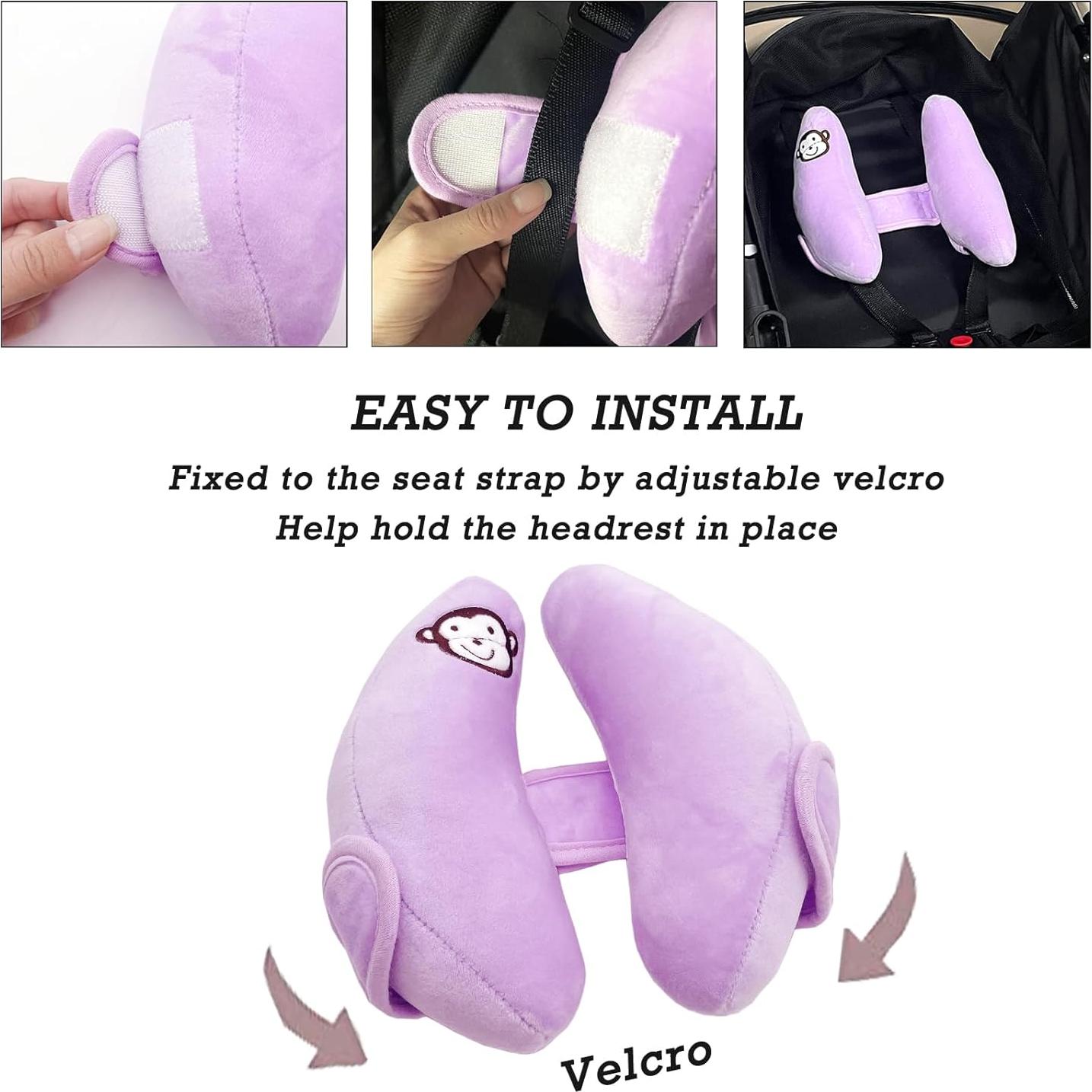 Almohada de viaje ajustable StoHua para bebé - Morado