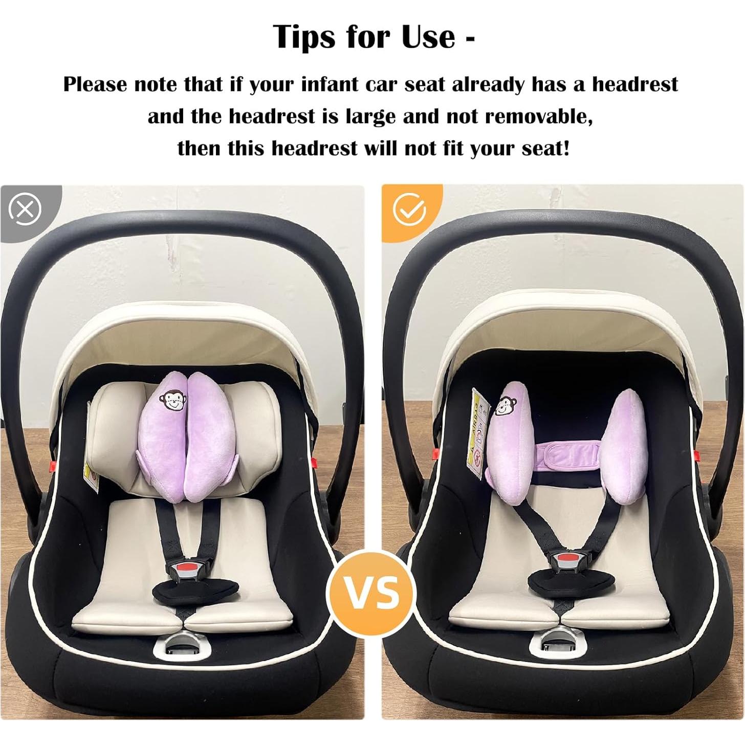 Almohada de viaje ajustable StoHua para bebé - Morado