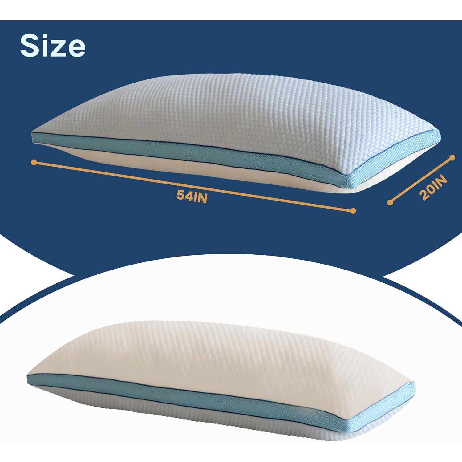 Almohada Corporal Enfriadora YZ HOME 50x137 cm Azul Ajustable