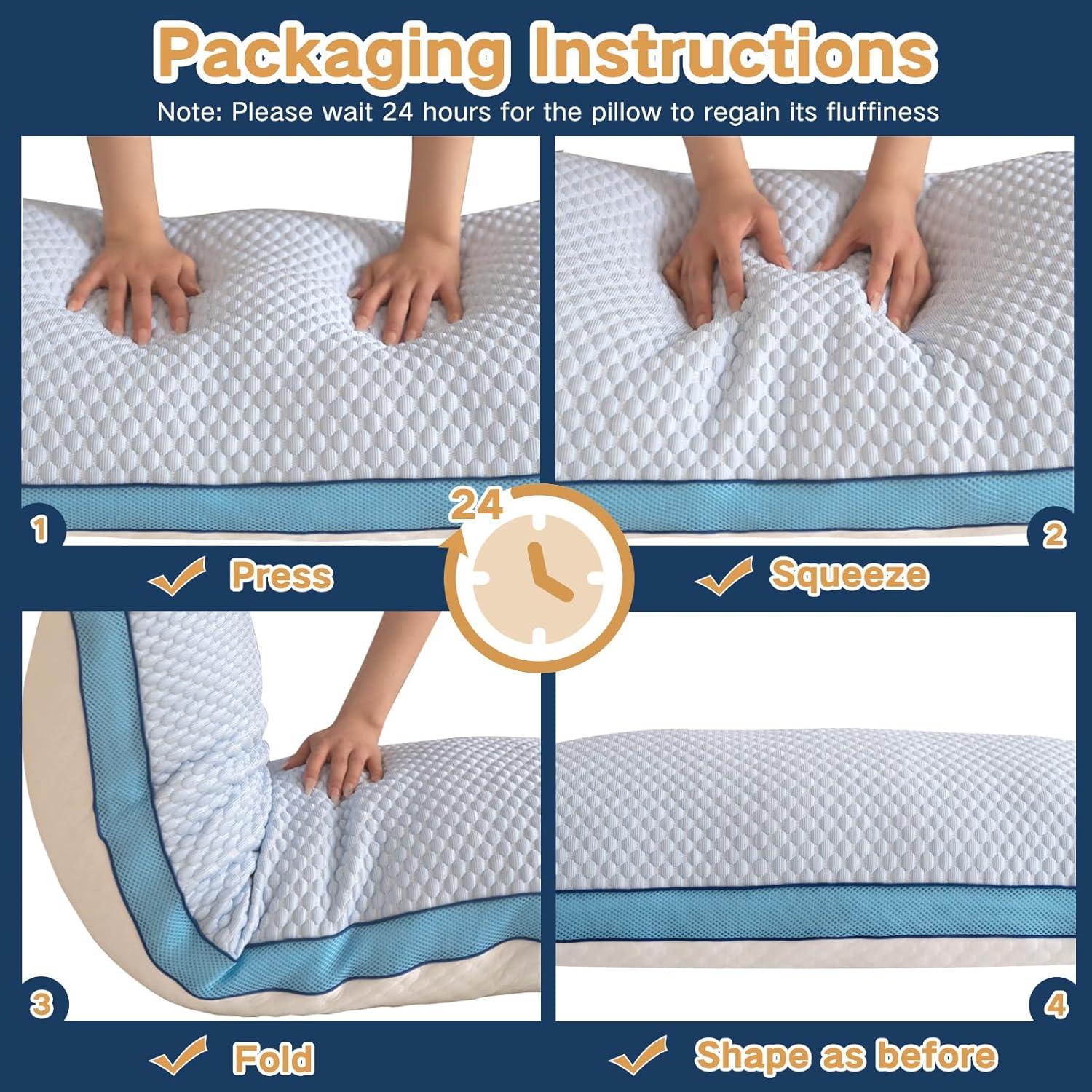 Almohada Corporal Enfriadora YZ HOME 50x137 cm Azul Ajustable