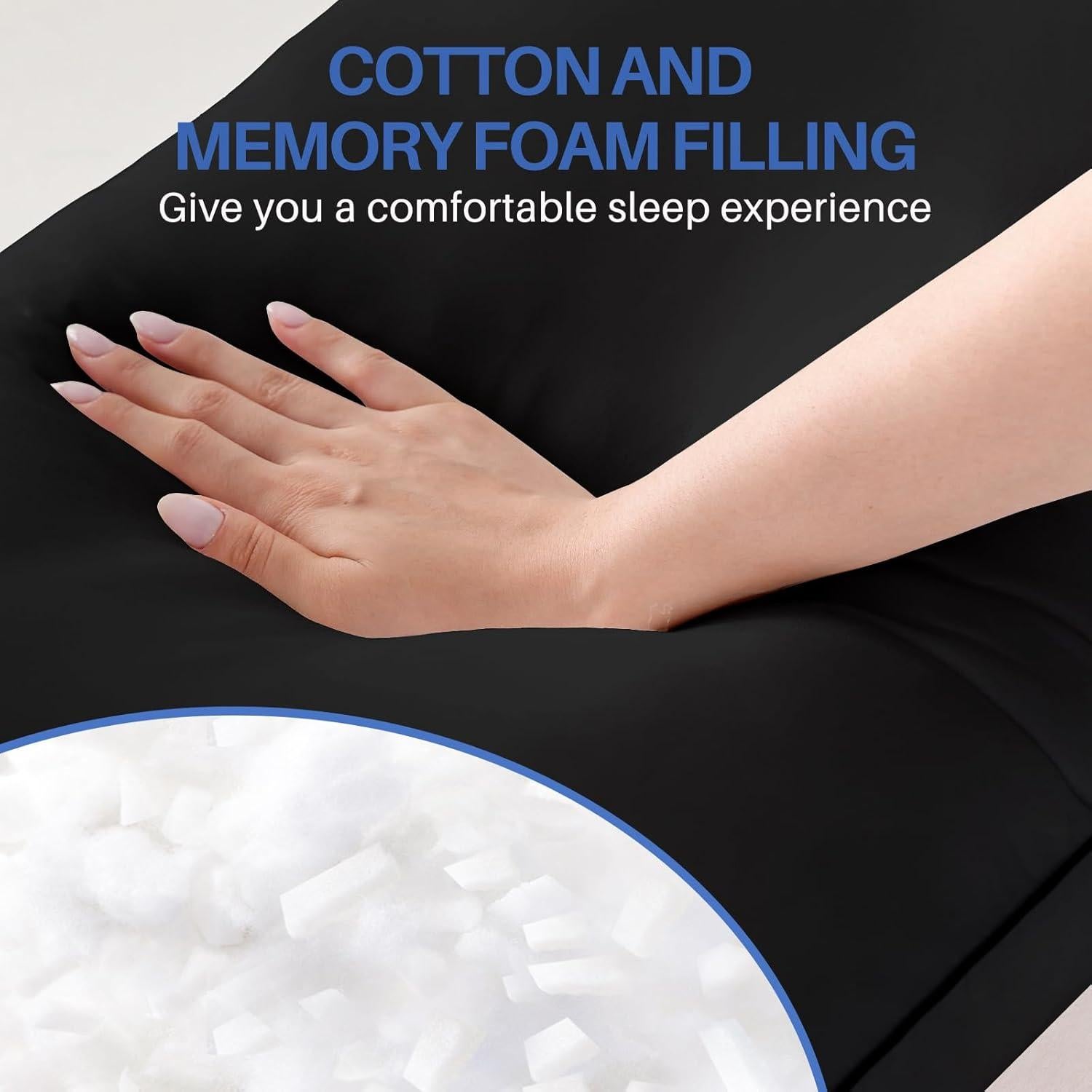 Almohada de Cuerpo Completo YZ HOME Espuma con Memoria 50.8x137.2 cm Negra