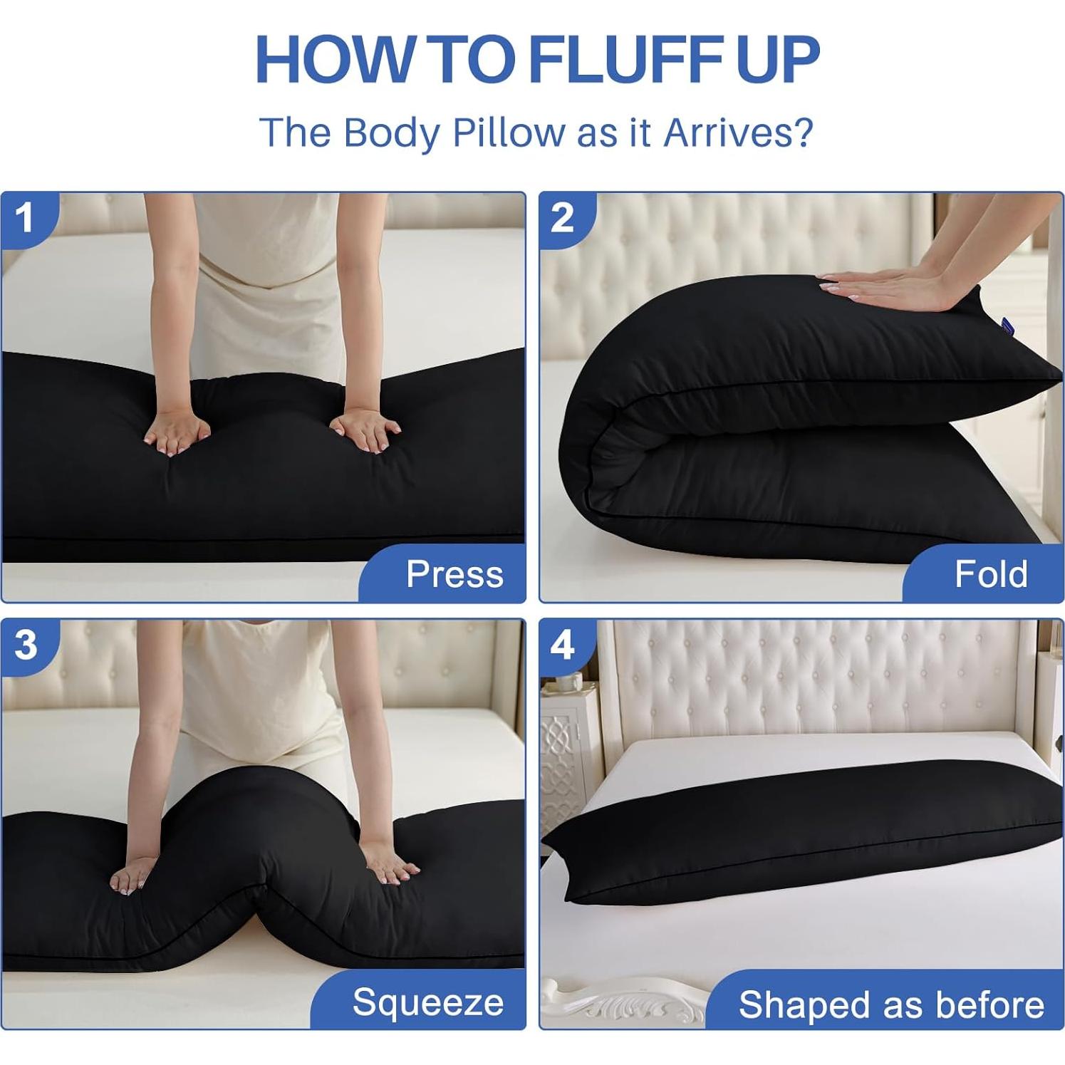 Almohada de Cuerpo Completo YZ HOME Espuma con Memoria 50.8x137.2 cm Negra