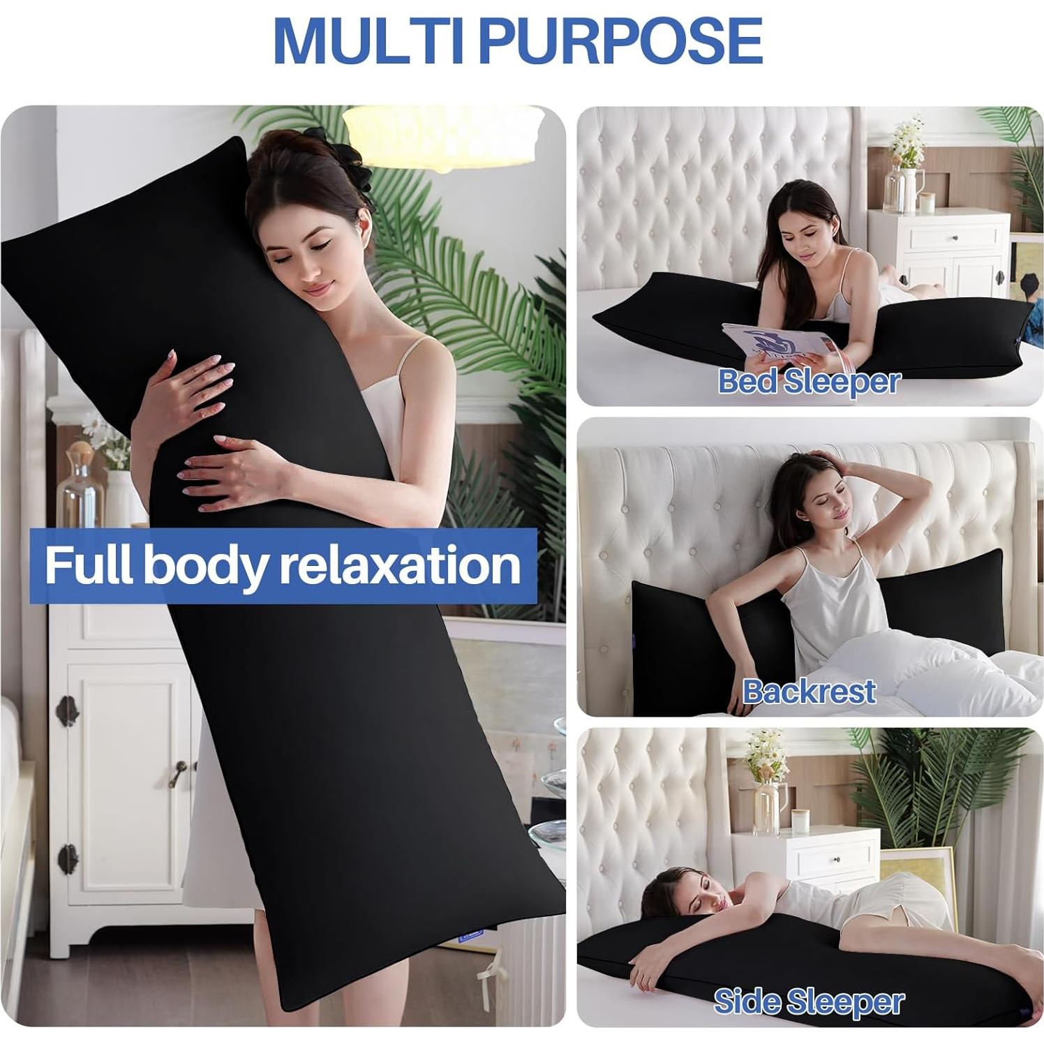 Almohada de Cuerpo Completo YZ HOME Espuma con Memoria 50.8x137.2 cm Negra