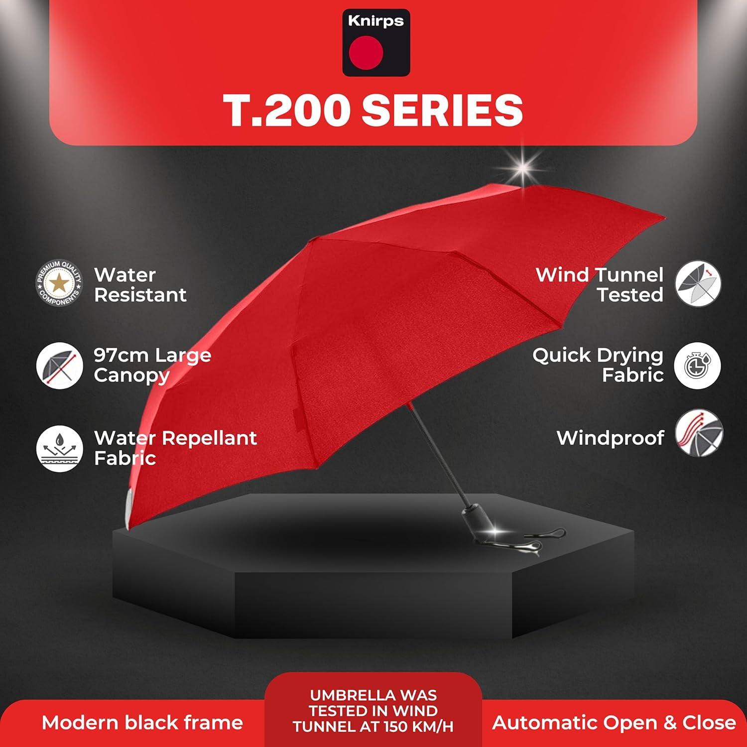 Paraguas Automático Knirps T.200 Compacto Rojo 97cm