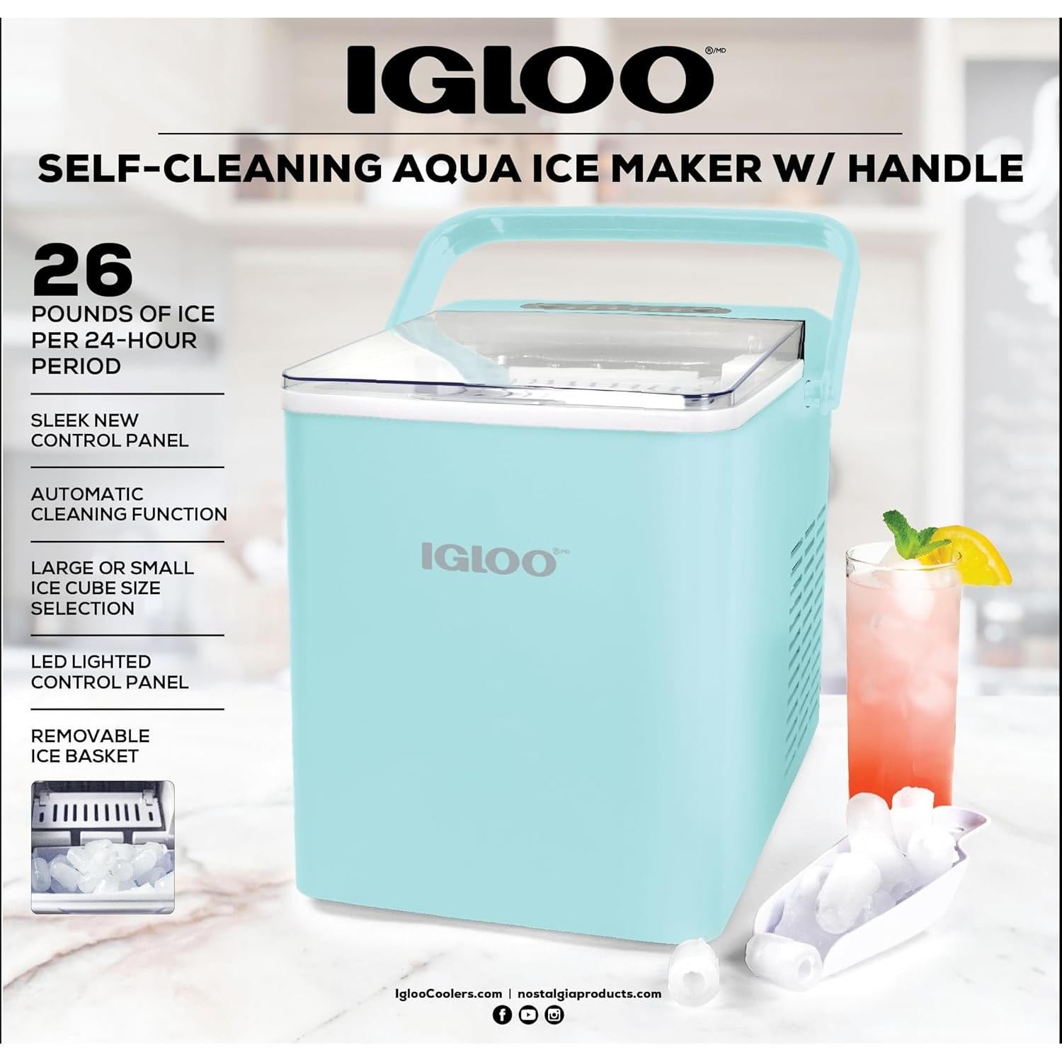 Máquina de Hielo Igloo IGLICEB26HNAQ 11.79 kg 9 Cubos en 7 Min