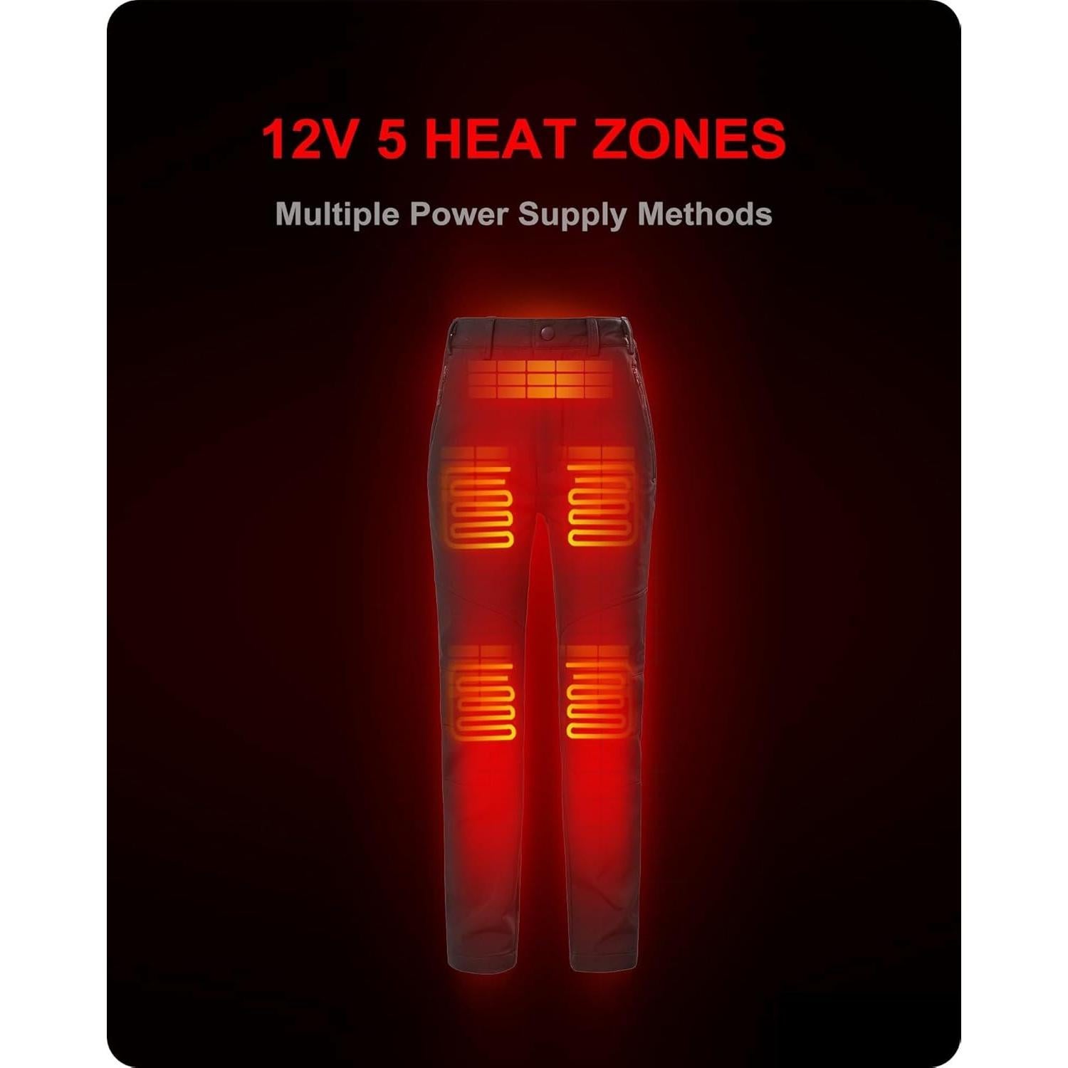 Pantalones Calentados DEWBU para Mujeres 12V Forro Polar