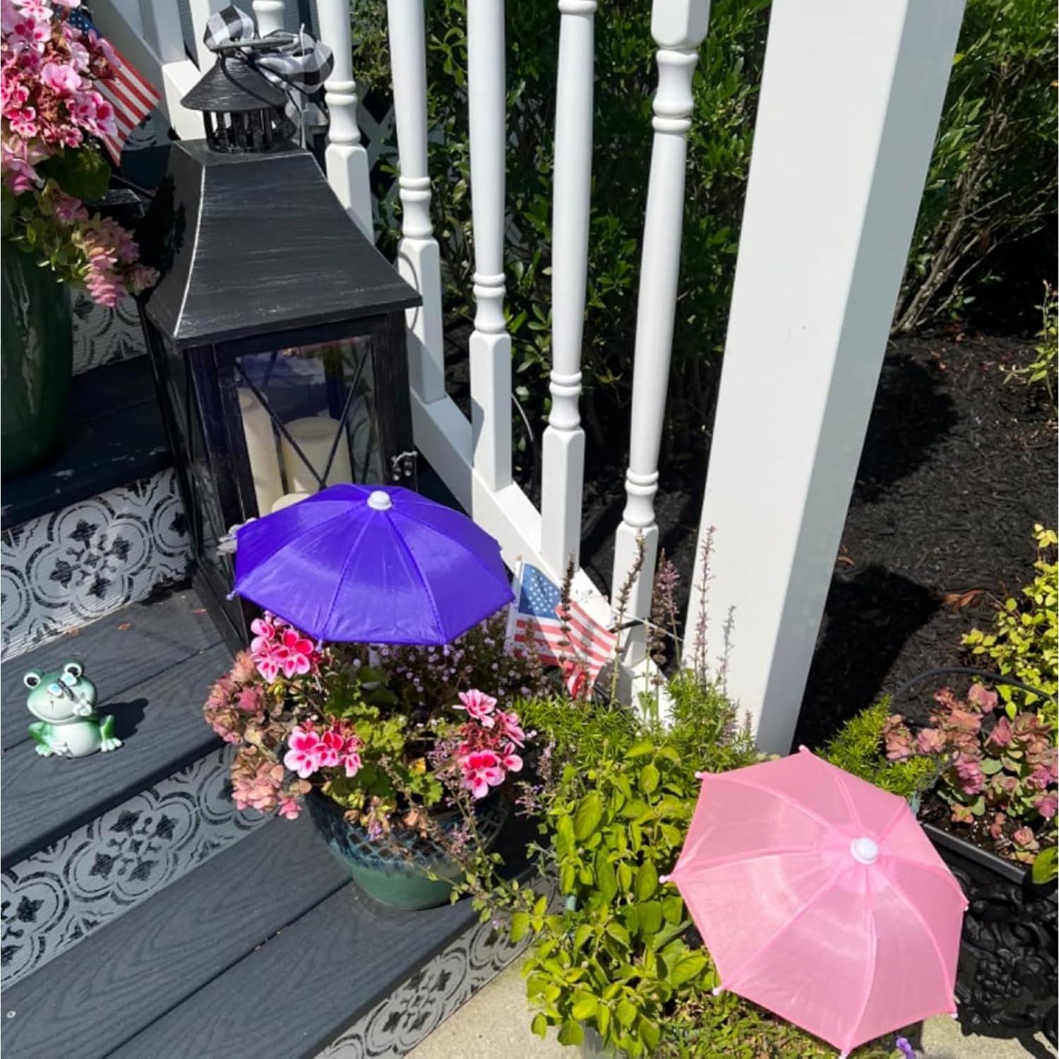 Paraguas Miniatura Hiawbon 8 Pcs Coloridos Ajustables