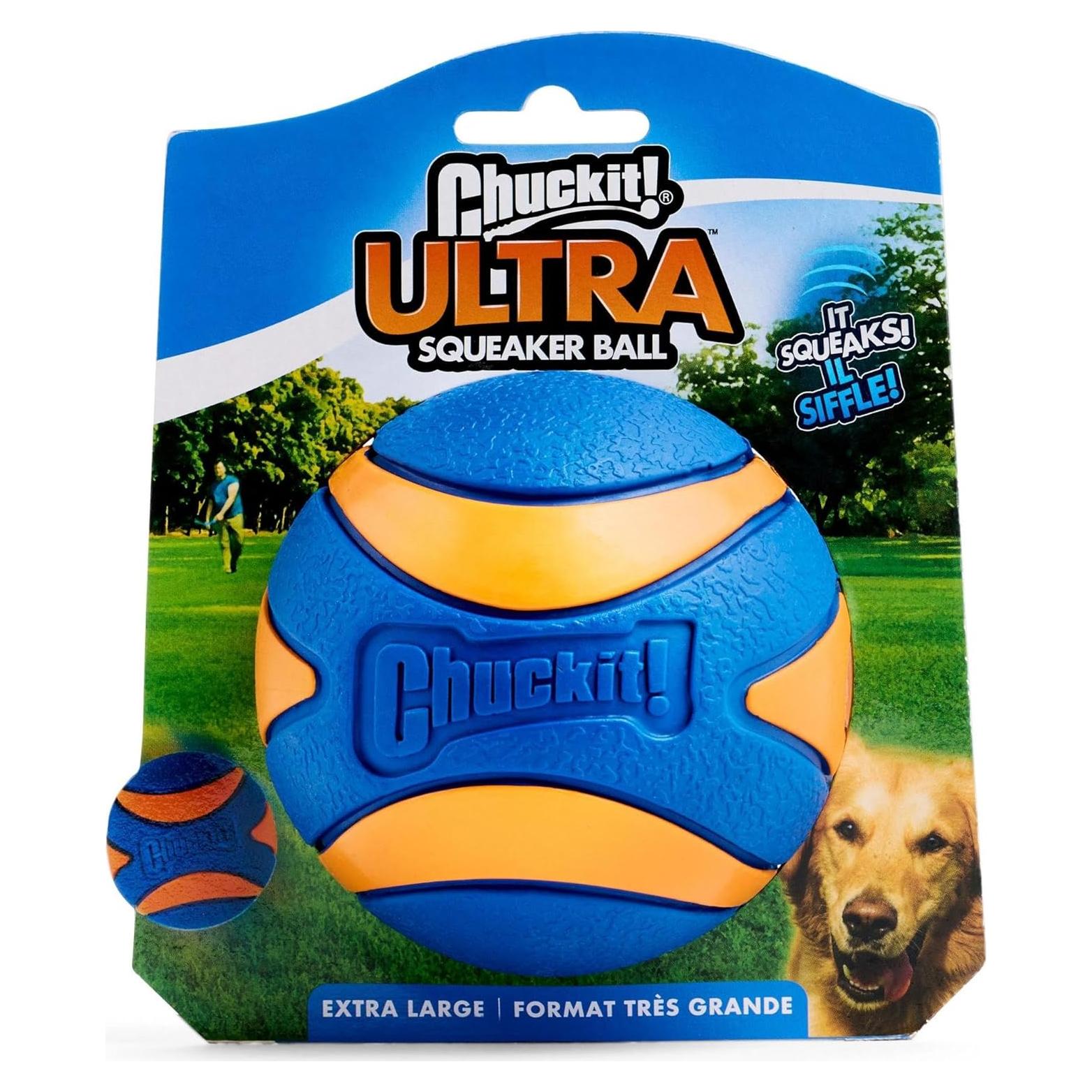 Pelota Chuckit! Ultra Squeaker XL para Perros - Flotante y Rebotadora - 8.89 cm