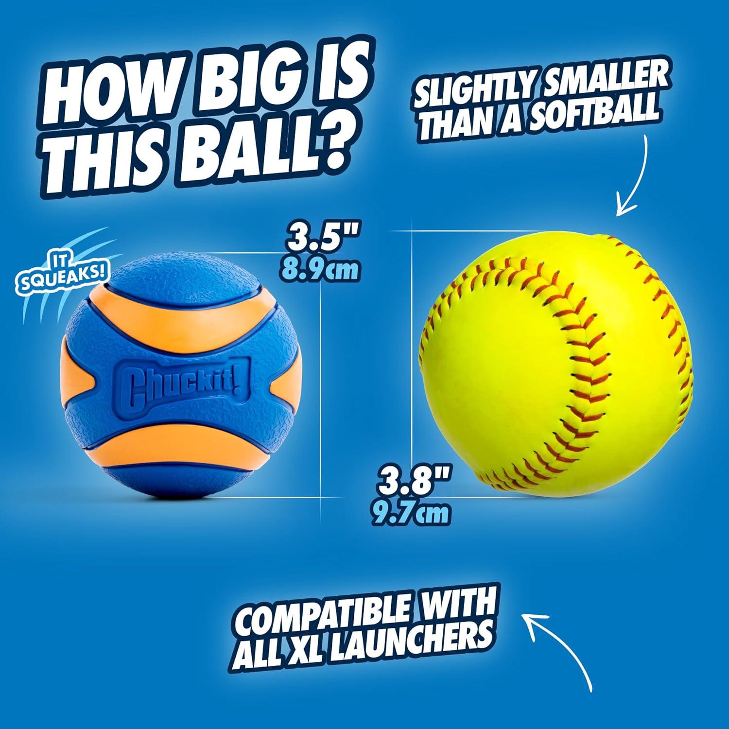 Pelota Chuckit! Ultra Squeaker XL para Perros - Flotante y Rebotadora - 8.89 cm