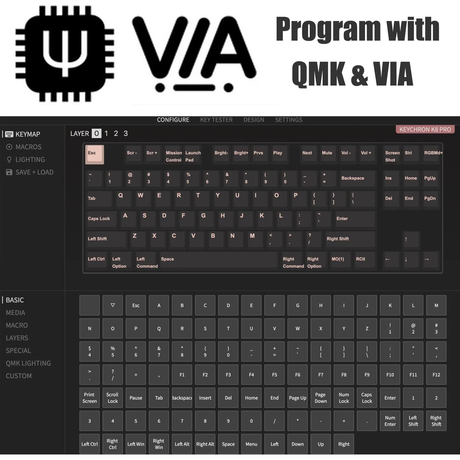 Teclado Mecánico Inalámbrico Keychron K8 Pro TKL 87 Teclas